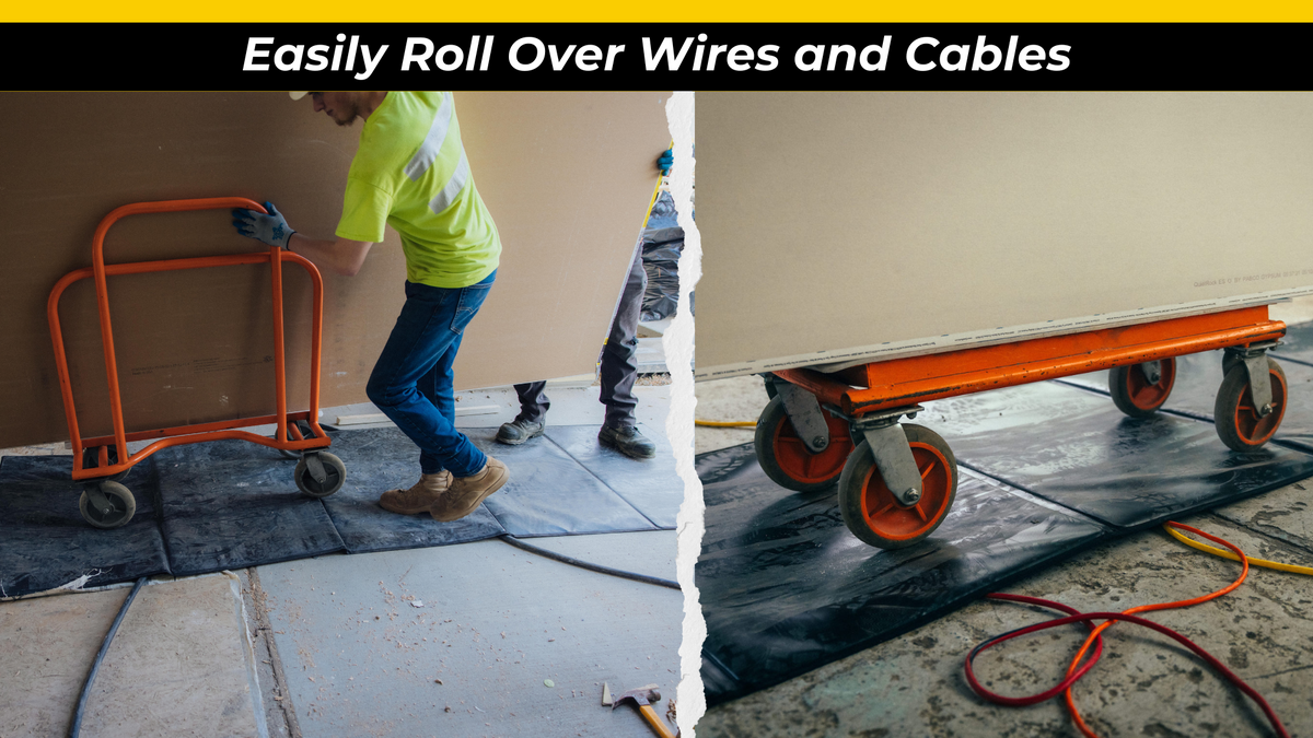 Combat Mat being used to roll over wires and cables safely